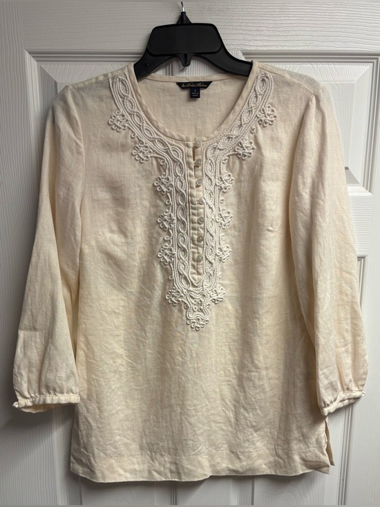 Brooks Brothers Tops - Brooks Brothers 100% Linen White/Ivory Blouse Size 4
